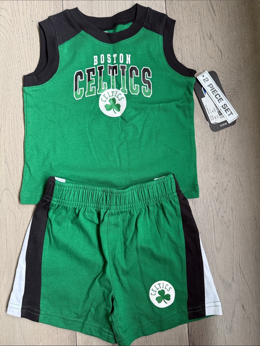 NBA Boston Celtics - Toddler Tank & Shorts Set with Black Trim - 18M